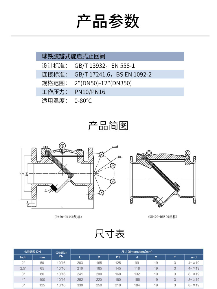 膠瓣式旋啟式止回閥
