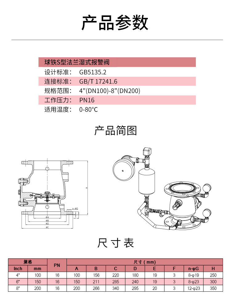 S型法蘭濕式報警閥